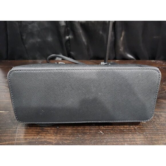 Michael Kors Charlotte Large Saffiano Black Leather Top-Zip Tote Bag/Excellent U - Picture 4 of 6